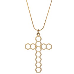 Honey Comb Gold Cross